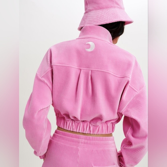 RARE Sailor Moon x Maje Pink Corduroy Cropped Jacket Limited Edition Size 36 - Picture 2 of 9